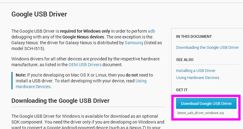 Download Google USB Driver